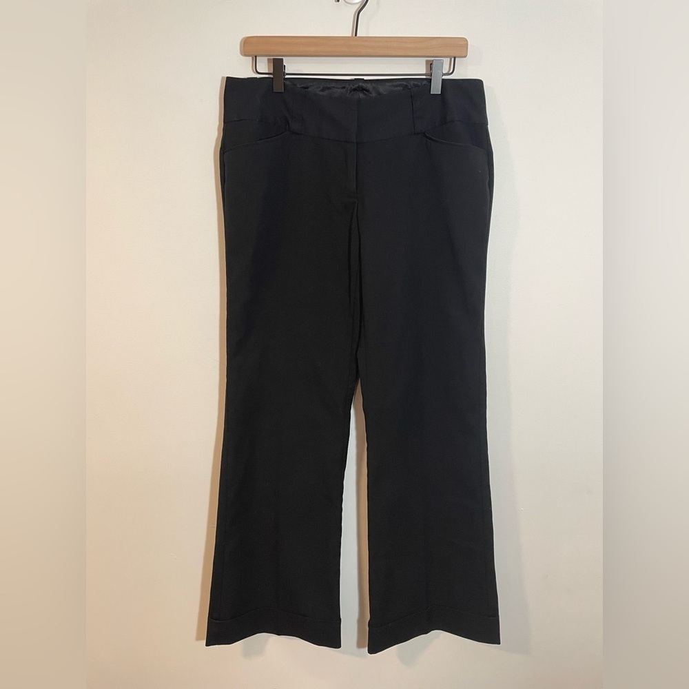 Maurice’s Black Dress Pants Wide Leg Cuffed Hem Size 7/8 Juniors